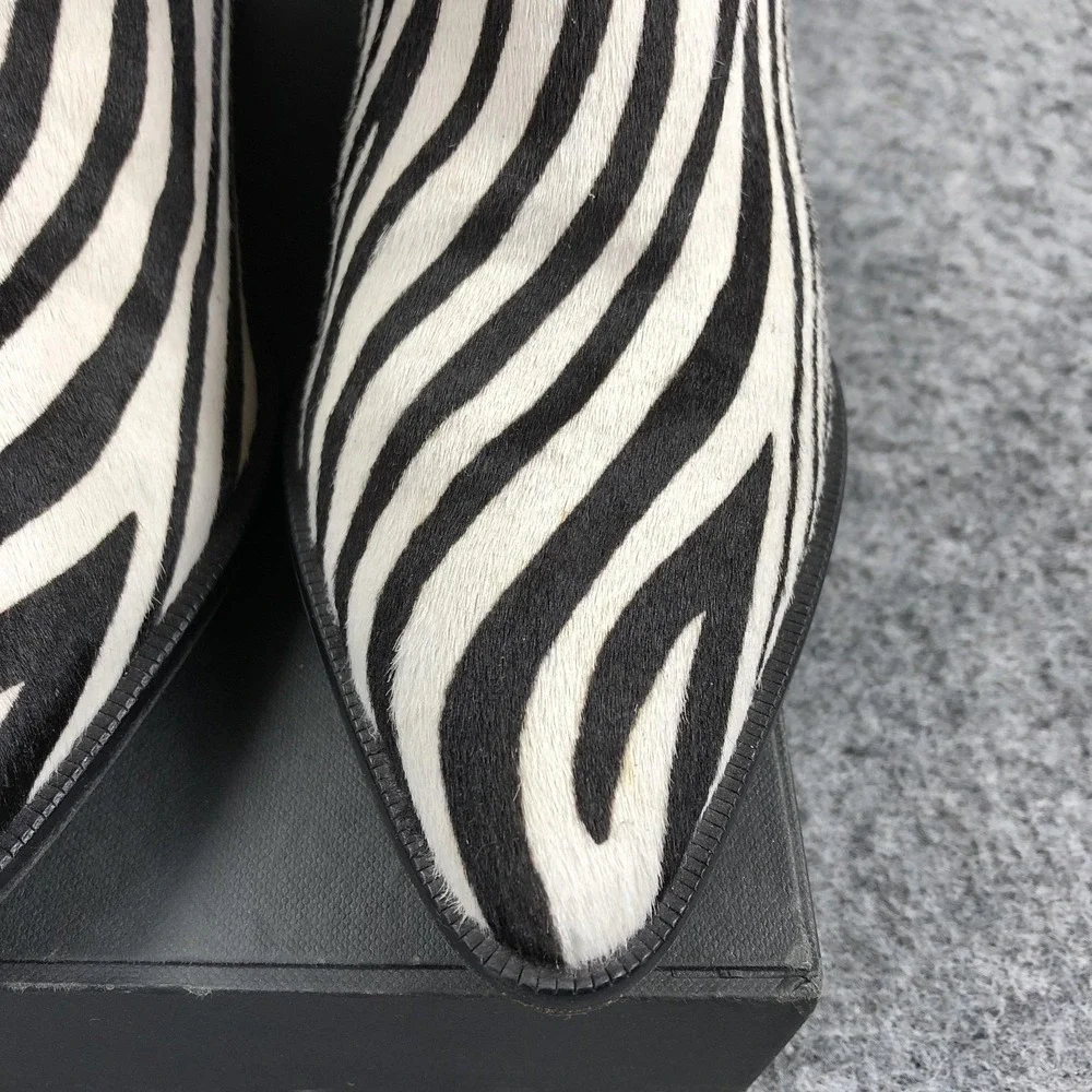Kennel & Schmenger Boots Womens 7.5 Zebra Haircalf Chelsea Pointed Toe Ankle